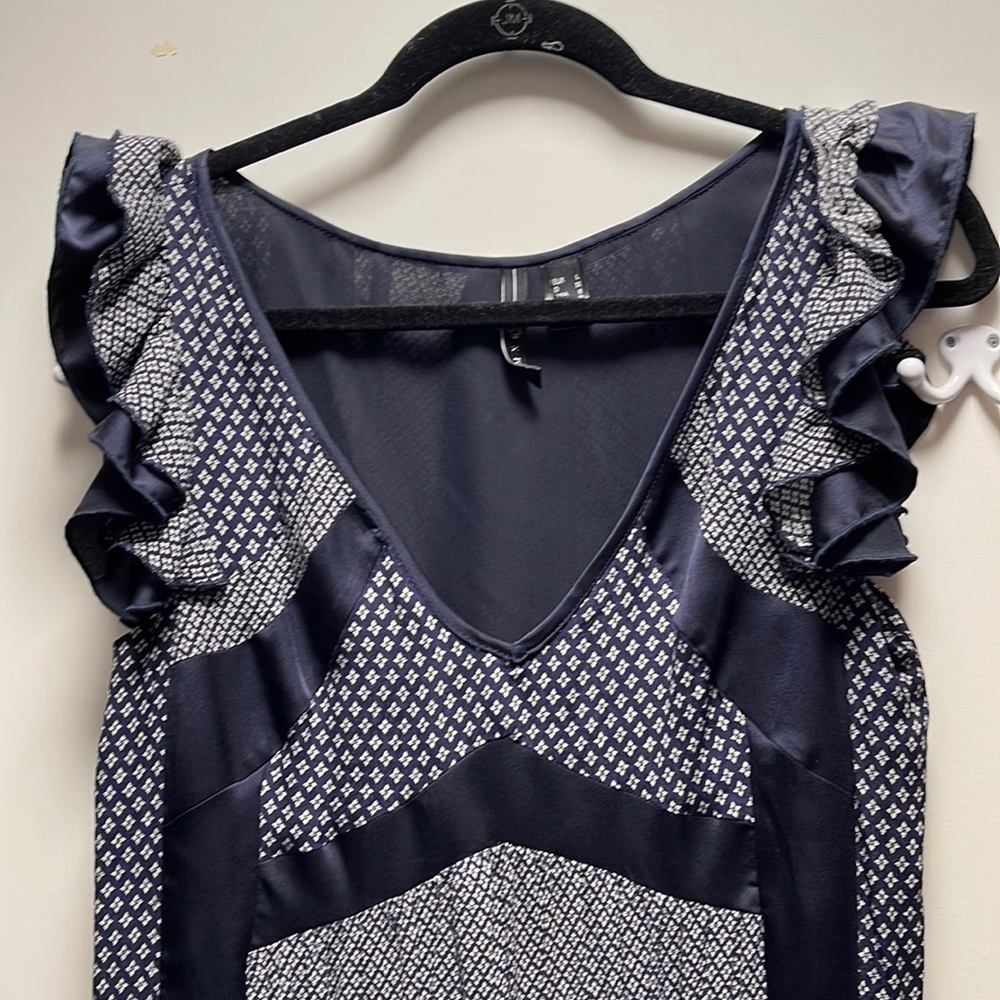 MNG dress with ruffle sleeves.